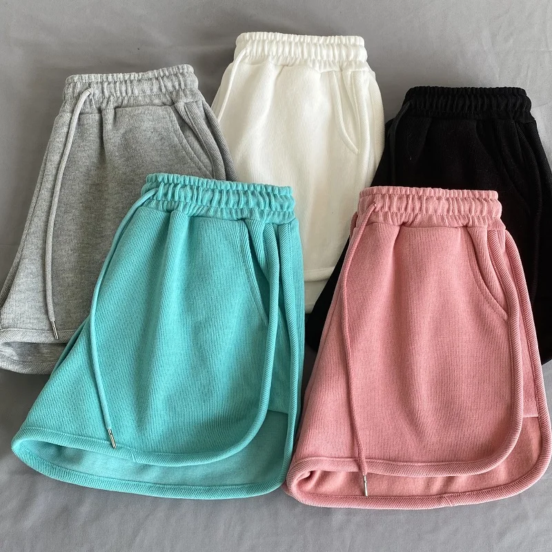 

Summer Women Pants High Waist Comfortable Loose Sports Female Bottoms Casual Elastic Hot Shorts Solid Color Famous Street F45