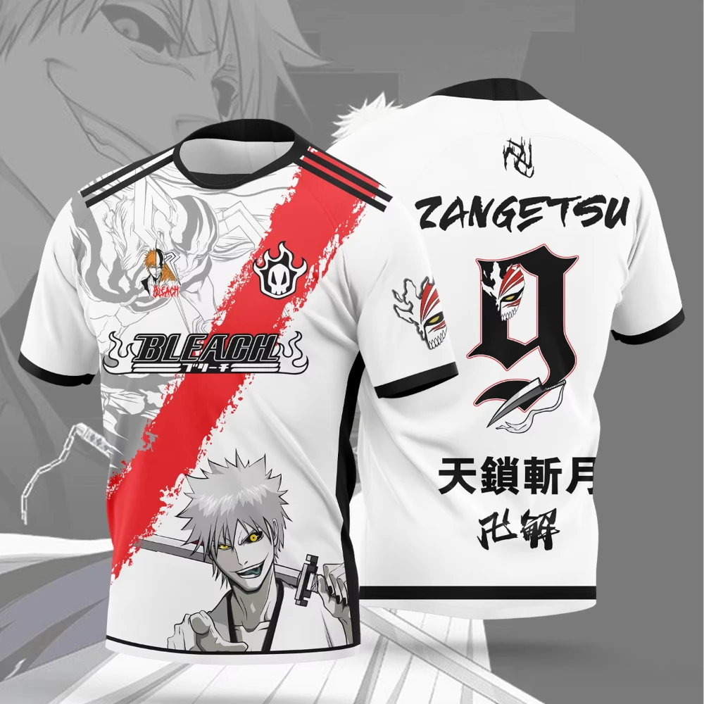 Bleach Zangetsu Anime Jersey Summer Sports Breathable Quick-drying Short Sleeve T-shirt 3D Character Print Pattern Unisex Tops