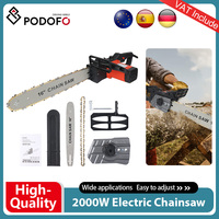 Podofo 16Inch 1800W Electric Large Chain Saw Electric Garden Cutting Chain saw Cutter Pruning Logging Woodworking Power Tools