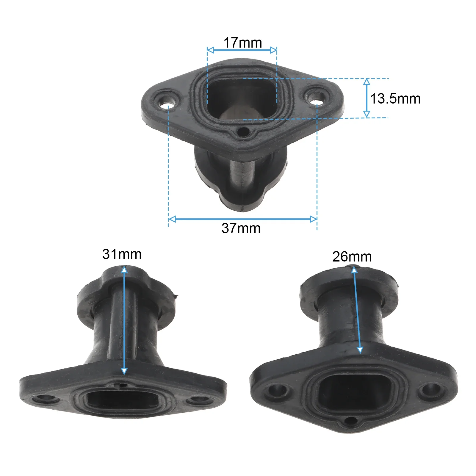 3pcs Chainsaw Intake Manifold Boot for Chainsaw 2500 25CC Chinese Chainsaws Zenoah Komatsu G2500 Gas Small Chainsaw