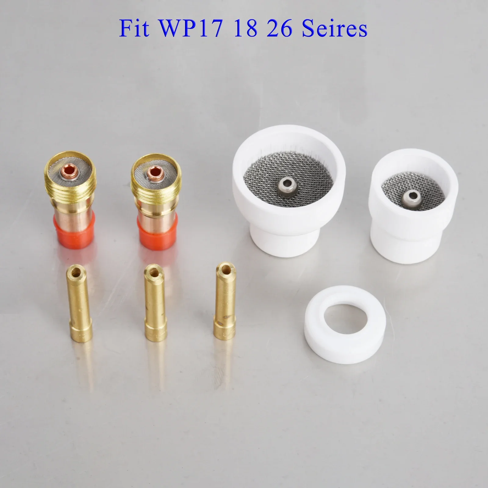 10pcs TIG Welding #12 #16 White Ceramic Nozzle Alumina Cup Kit Torches WP17 18 26 Stubby Collets Body Gas Lens Sets