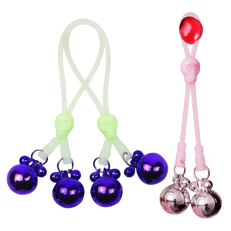 Sex Toys For Women Fluorescent Rope Bell Nipple Clamps Adult Games Role Play Bdsm Slave Bondage Gear Exotic Magnetic Labia Clip