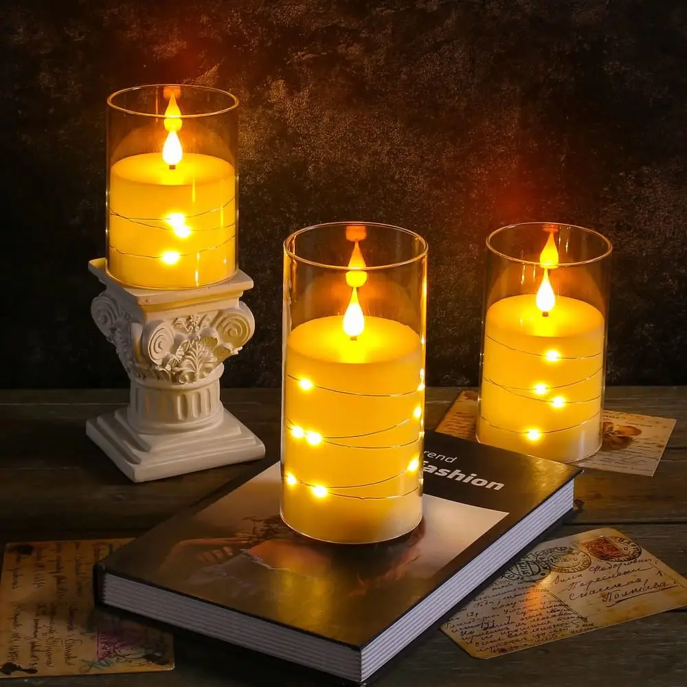 

Creative Electronic Candle Light Cordless Decorative Swing Flameless Candles Battery Operated Portable Warm Glowing Candles