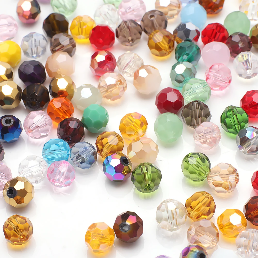 200Pcs/Lot 32Facets Round Ball 3mm AB Crystal Glass Loose Spacer Beads for Jewelry Making DIY Bracelets Crafts Accessories