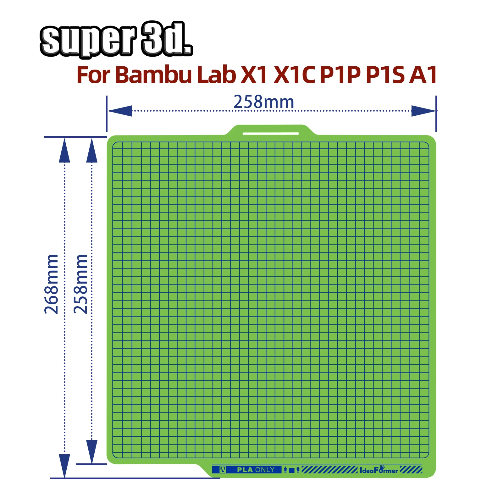 

Bambu Lab Build Plate Cold Plate Spring Steel Double sided Textured Strong Adhesion for BambuLab A1 P1P P1S X1 3D Printer Parts