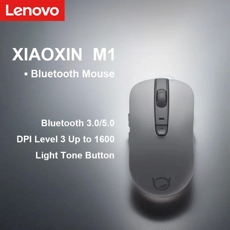 Lenovo Xiaoxin M1 Bluetooth Wireless Mouse Light Tone 3-speed DPI Adjustable Light and Portable 5-button Business Office