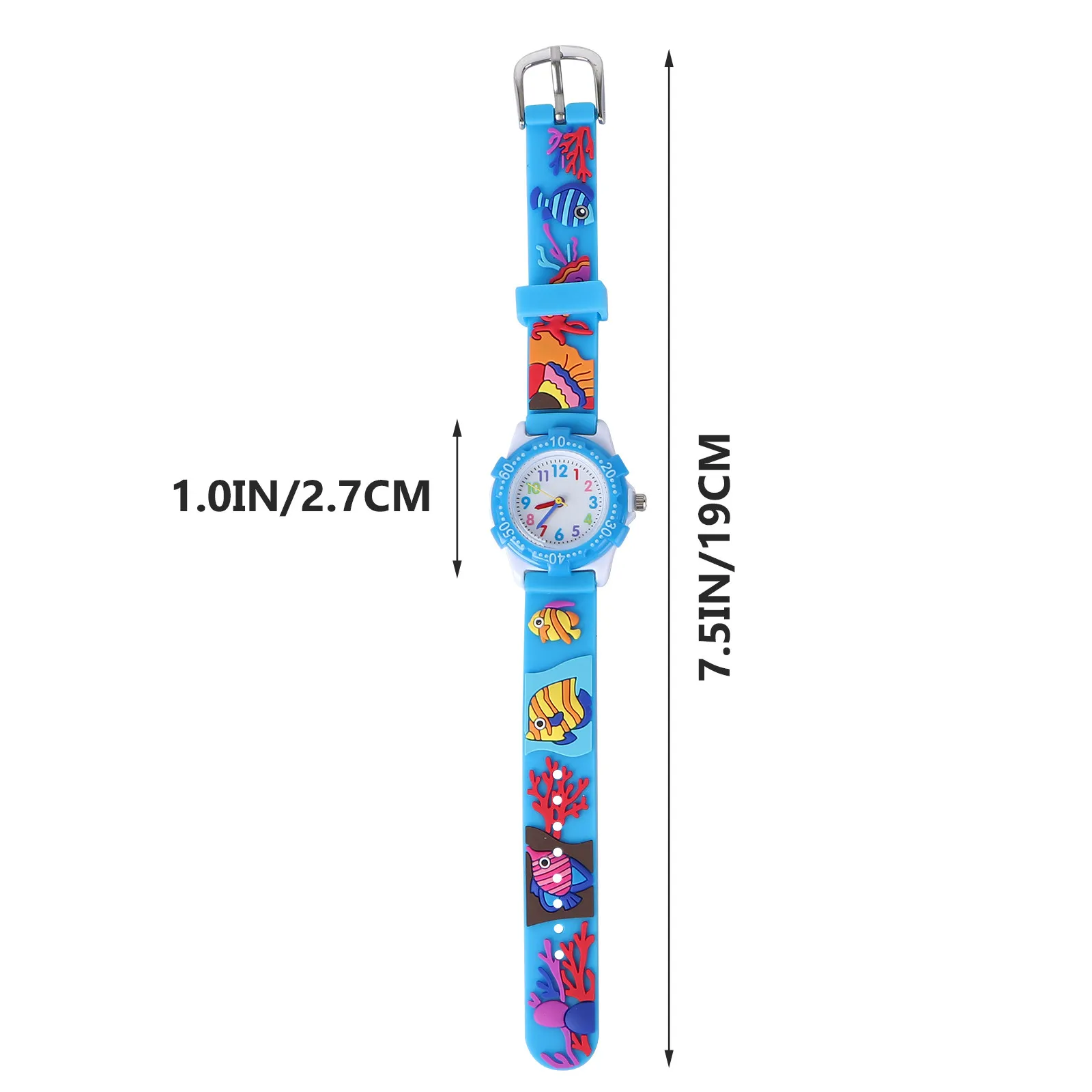 1Pcs Kids Watch Creative Cartoon 3D Underwater World Wristwatch for Children Boys Girls Birthday Gift Blue Fashion Wrist