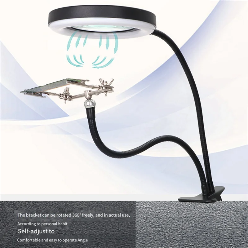 

Multifunctional Desk Lamp Magnifying Glass Helping Magnifying Hand Soldering Loupe Glass Magnifier Tool With Led Lights
