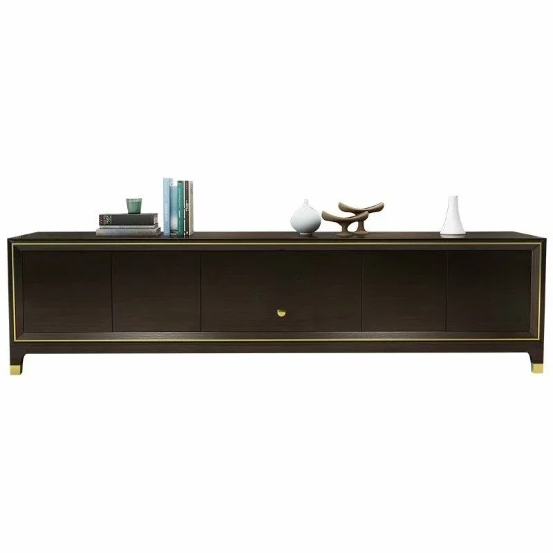 

American light luxury solid wood, log TV cabinets, small apartment living room, modern and simple, audio-visual cabinets
