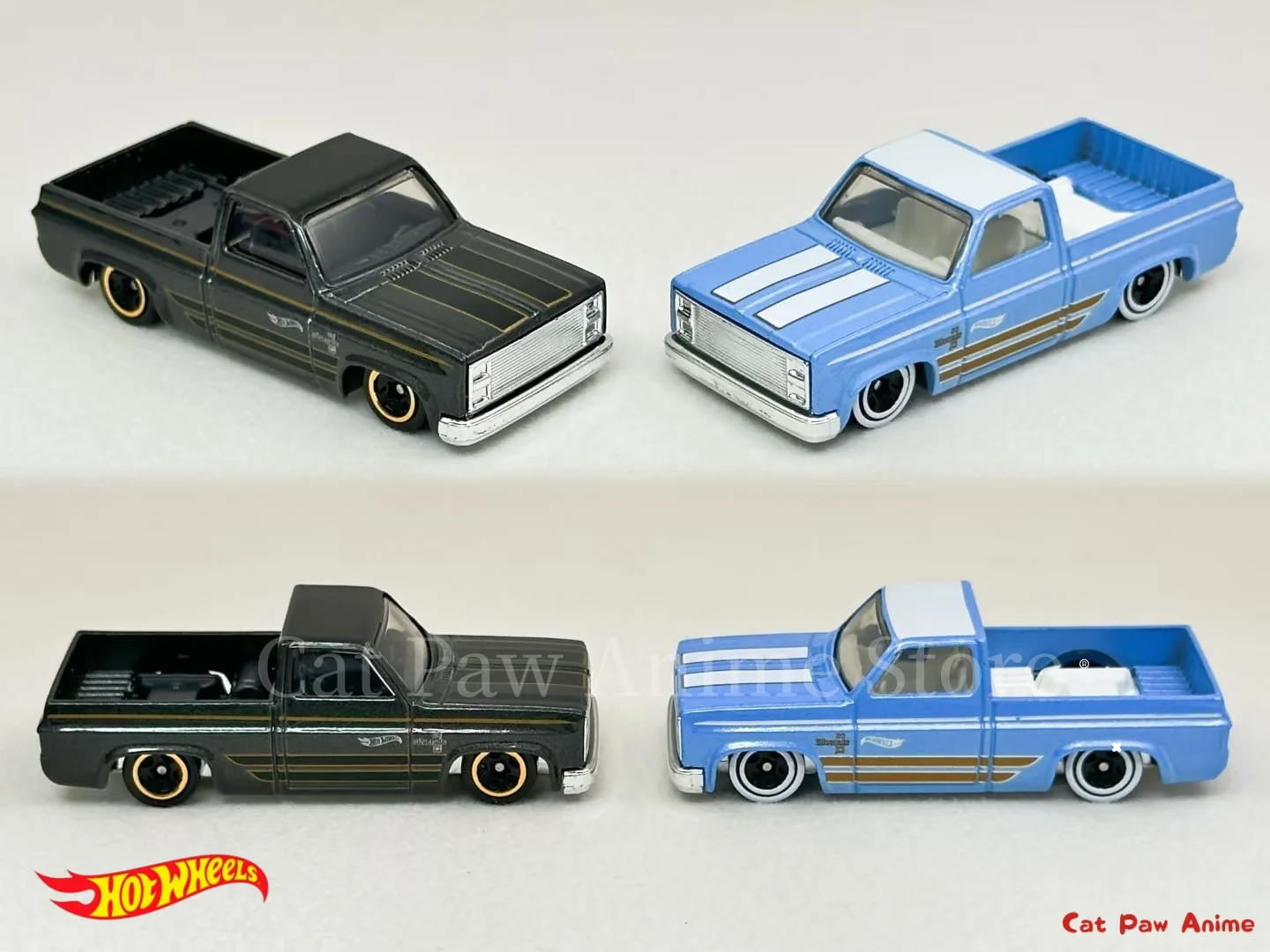 ماتيل هوت ويلز شيفروليه سيلفرادو شاحنة بيك اب 1983 سيارة رياضية لعبة مجسمة لهواة جمع دييكاست السكك الحديدية مركبة السيارات