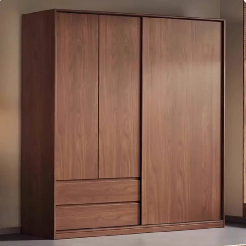 Japanese Brown Wardrobes European Luxury Modern Wooden Bedroom Wardrobes Space Saving Storage Armadio Guardaroba Furniture Home