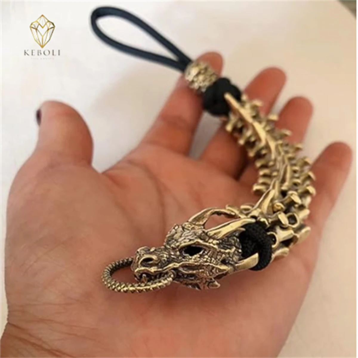 

Brass Bead Backbone Bone Dragon DIY Keychain Bead Lanyard Bead Brass Charms Jewelry Bracelet Necklace EDC Pendant Accessories