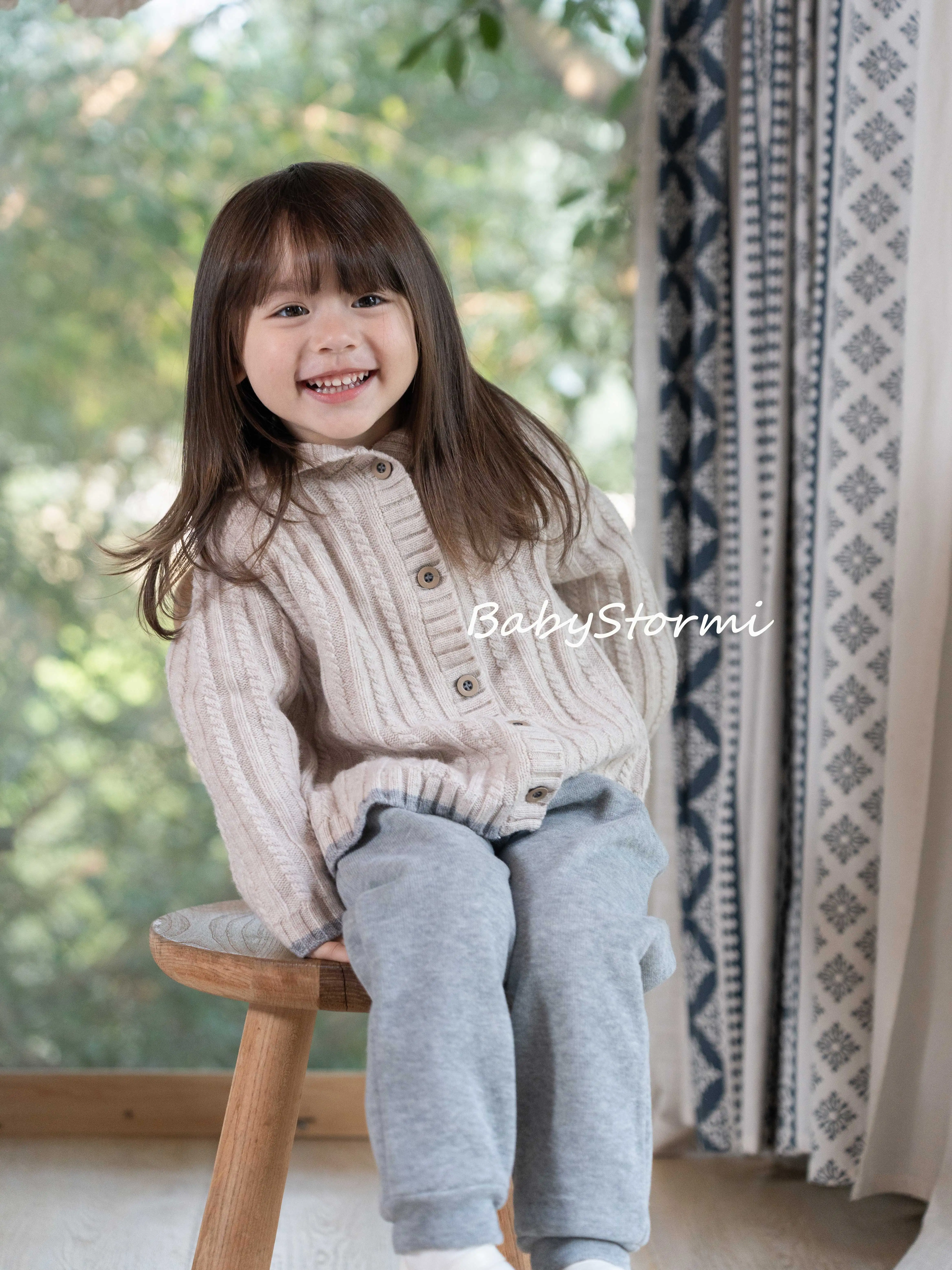 BabyStormi Spring Autumn Boys Girls Knit Cardigan Open Front Base Layer Coat Kids