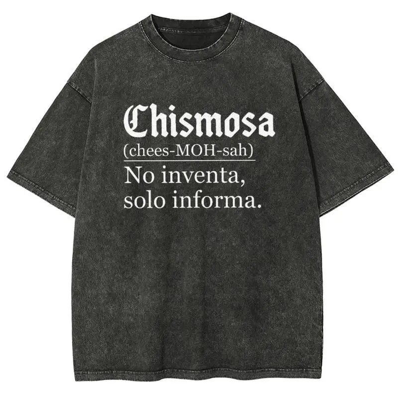 

Vintage Cotton "Chismosa" T-Shirt Oversized Spanish Slogan Tee Funny Latina Women's Gift Humorous Quote Top