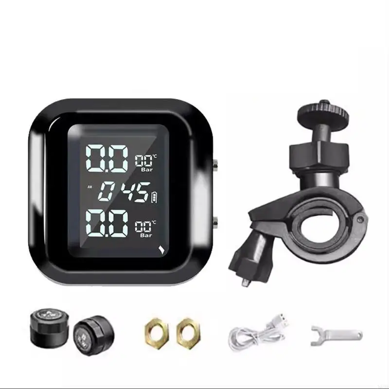 X6HF Universal Motorcycle Tire Pressure Monitoring System External Sensors With High Temperature Low Pressure Alarms