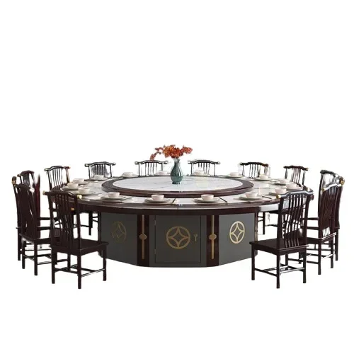 Chinese Solid Wood Dining Table for Hotel Easy Installation Modern Design Reinforced Frame Space Saving Non-Slip Feet