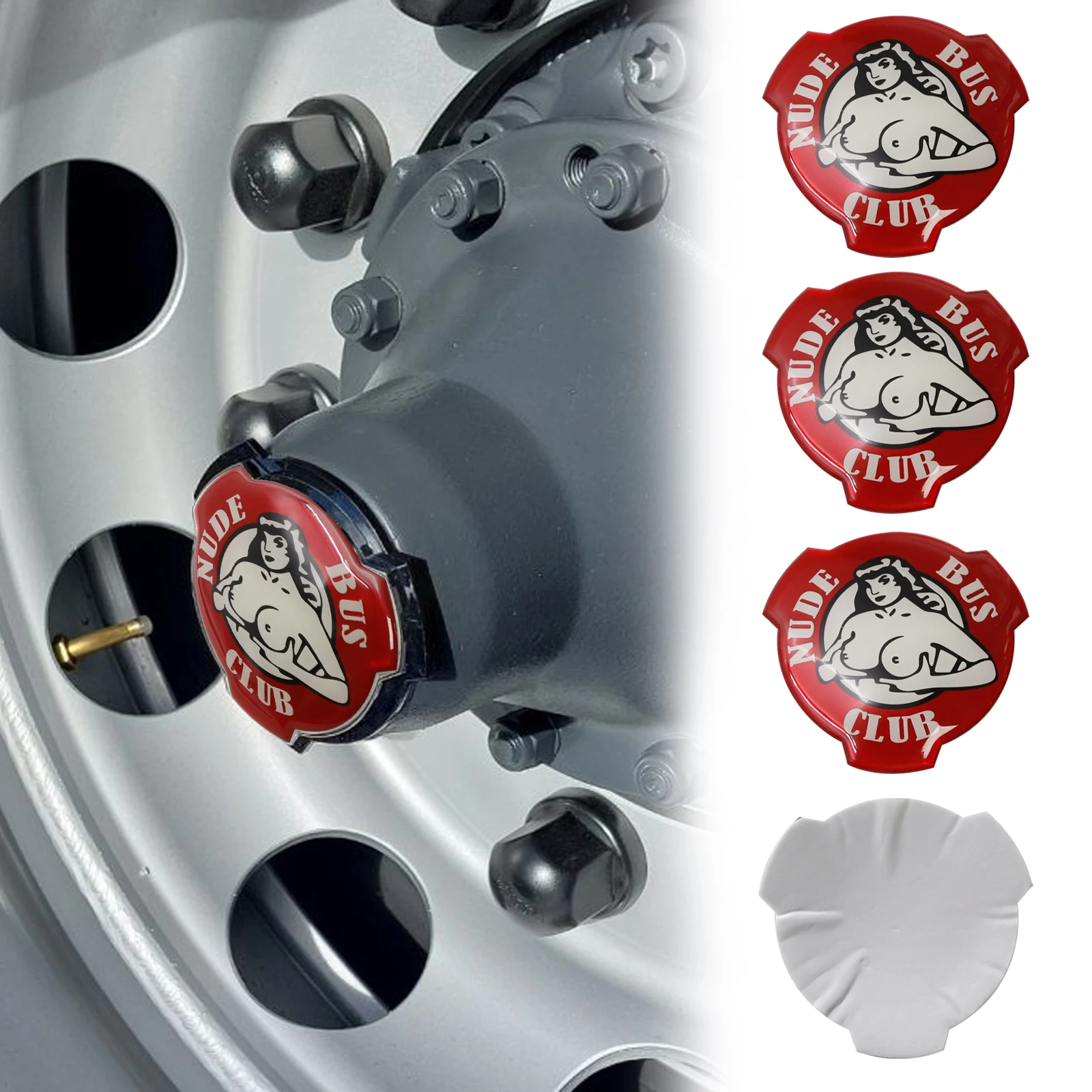 

4pcs Sexy Lady Nude Bus Club Logo Aluminum Decal For Scania Truck Tires Rim Car Wheel Center Caps Badge Emblem Sticker Cover