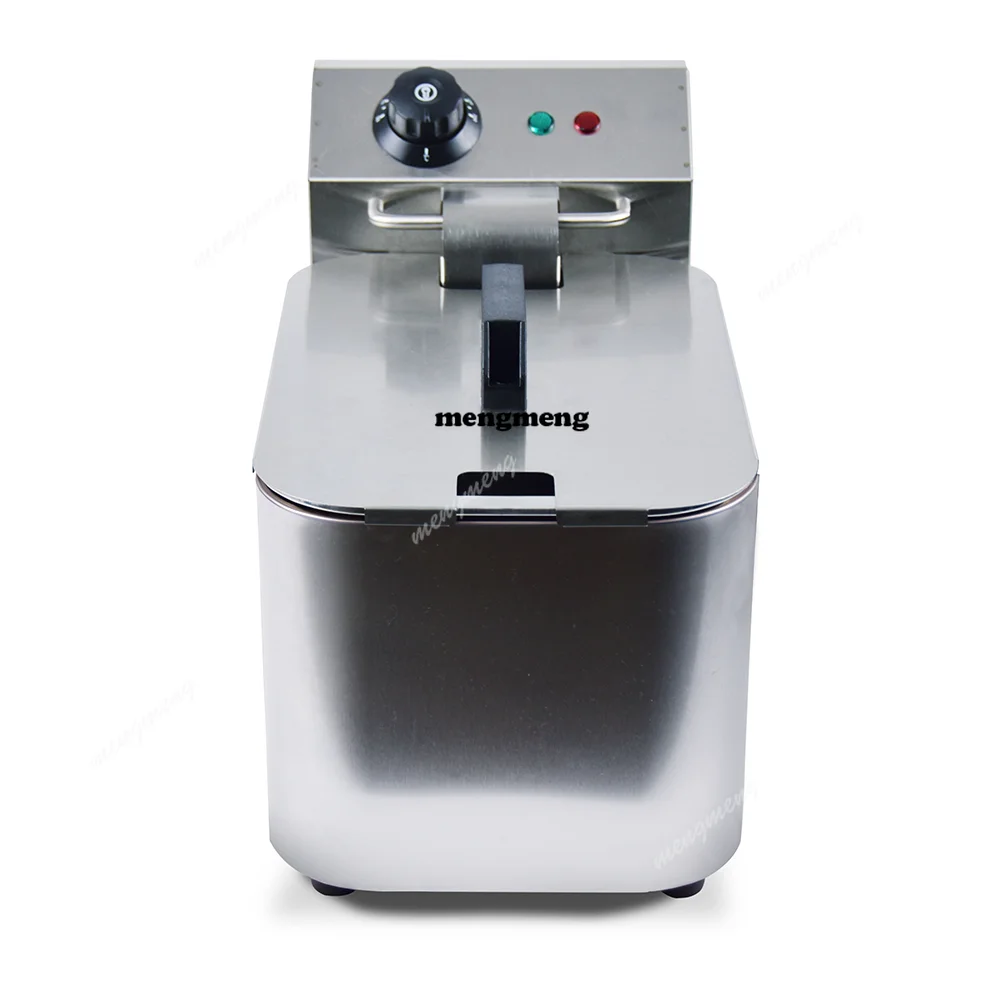 Electric Deep Fryer Commercial Household Deep Fryer 4L Oil Capacity Rectangle Stainless Steel