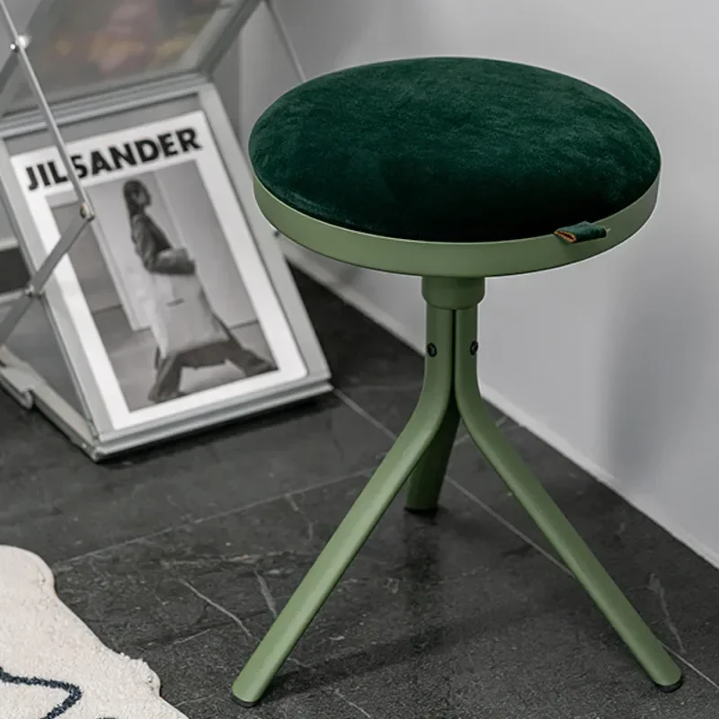 

Scandinavian Vanity Stool Modern Simple Low Stool Space-Saving Round Footstool for Small Bedroom Modern Dining Accent Chair