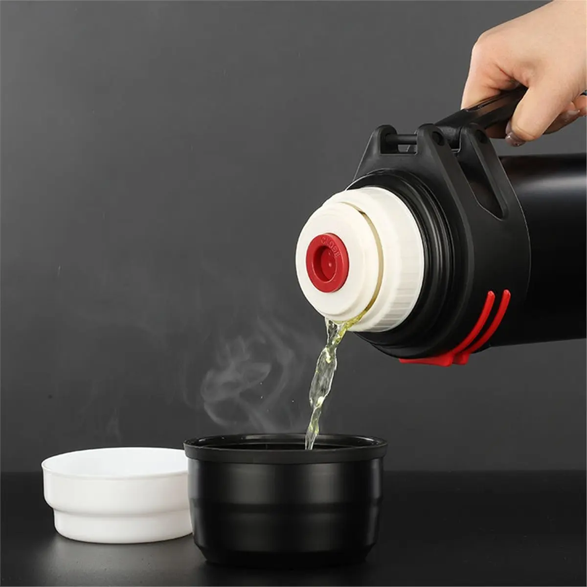 didyou Large Capacity Car Bottle Cup Thermal Insulation Outdoor Sports Hot Water Cup Stainless Steel Vacuum Travel Cup 2000ml - view 6