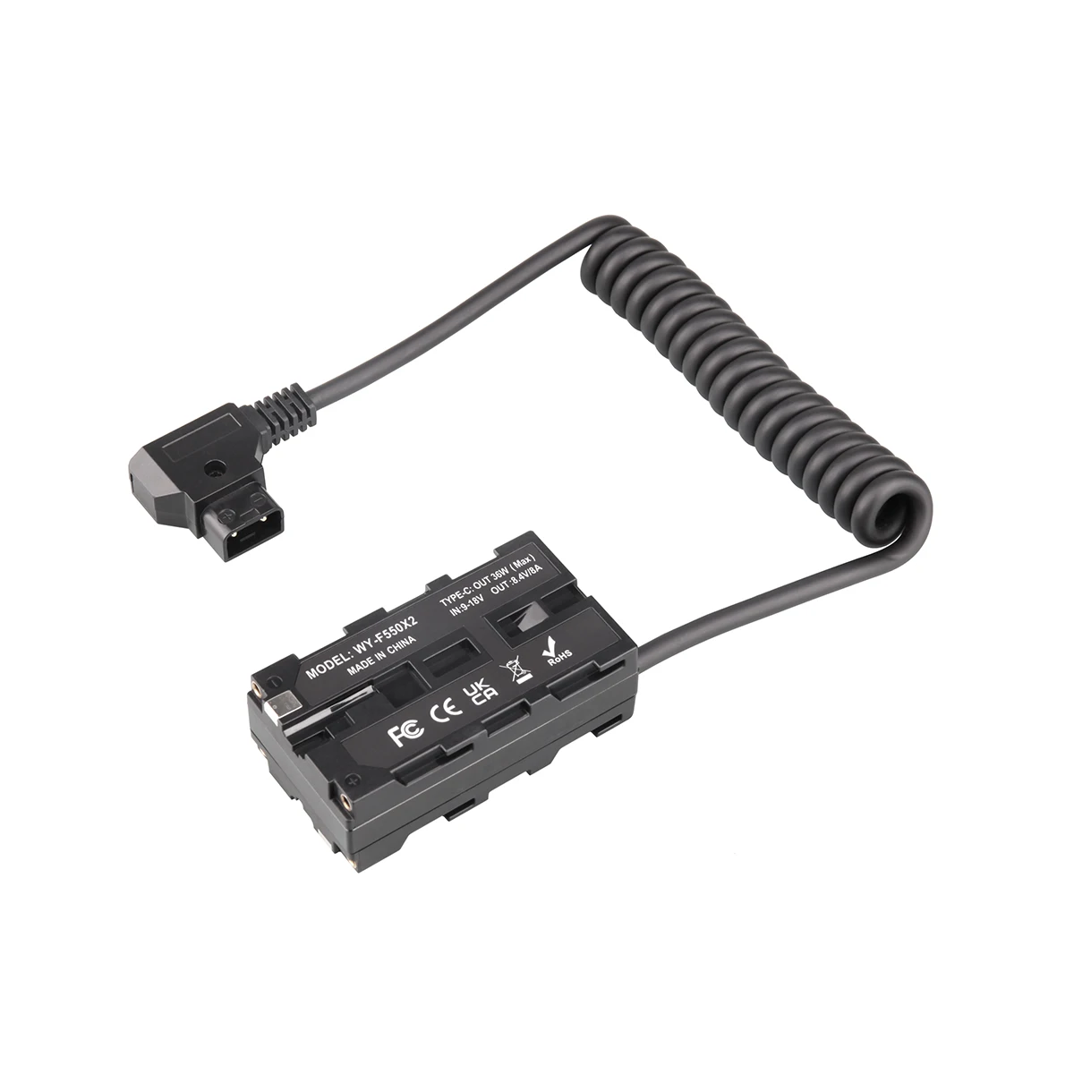 Probty Dual-Sided NP-F550 NP-F Dummy Battery to D-Tap Power Cable for  Monitor LED Light Wireless Video Transmission