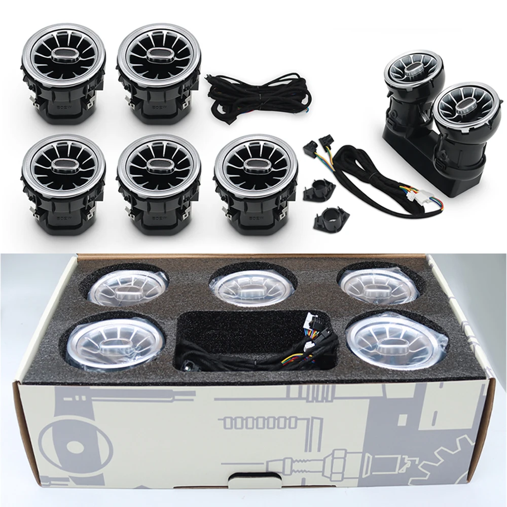 For Mercedes-Benz Accessories W205 GLC X253 W213 W222 W176 C117 X156 CLA GLA C118 W177 LED Turbine Nozzle Air Vent Ambient Light view 6