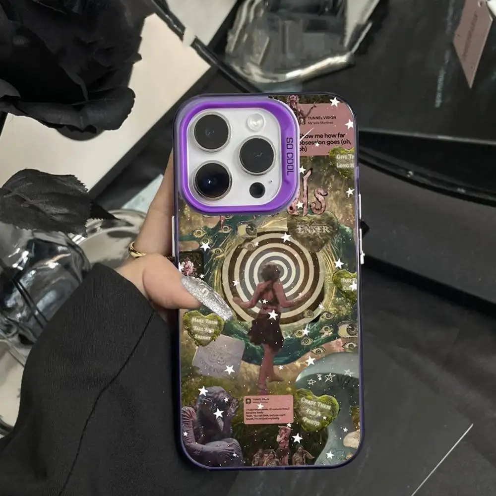 حافظة هاتف لطيفة M-Melanie M-Martinez لهاتف iPhone 16,15,14,17,13,12,11,XS,Mini,Pro,SE,MAX غطاء سيليكون أرجواني غير لامع