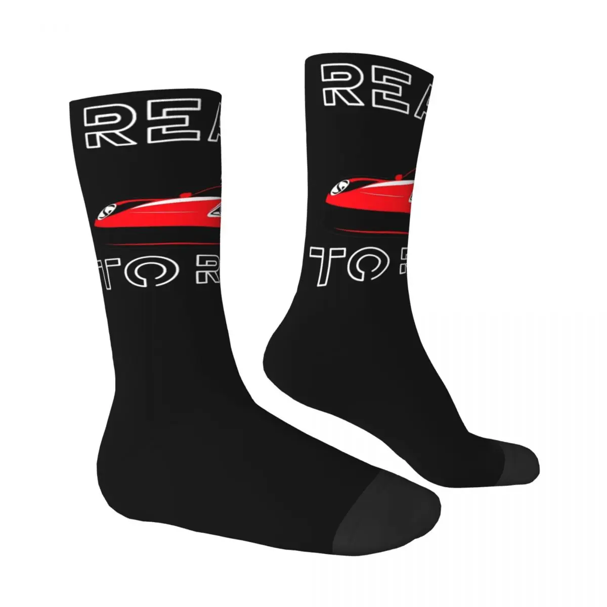 Race Car Themed Ready To Race Stockings Design Funny Socks Spring Non-Slip Socks Men Climbing Quality Socks