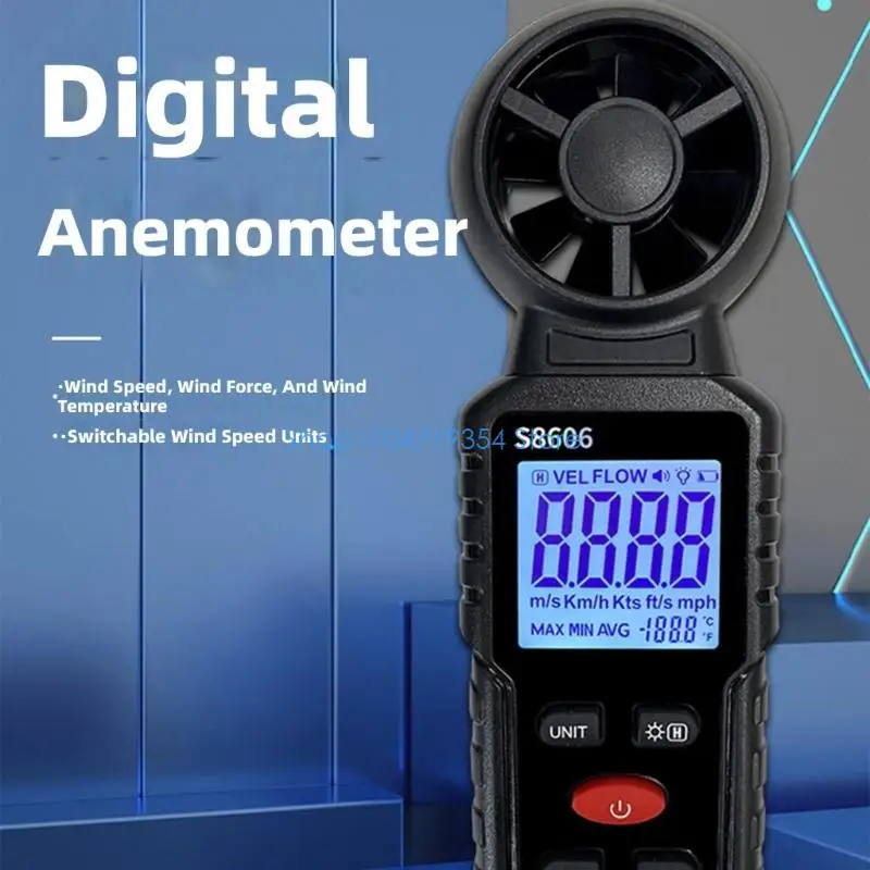 0XLD Multiple Unit Anemometer High Accuracy Measurement Immediate Data Display Wide Ranges Easy to Carry Design for Wind Force