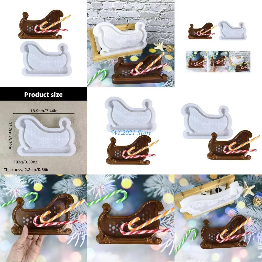 

G5GC Multipurpose Sturdy Silicone Resin Tray Mold Sleigh Sleigh for Epoxy Castes and Home Decoration Craft Supplies