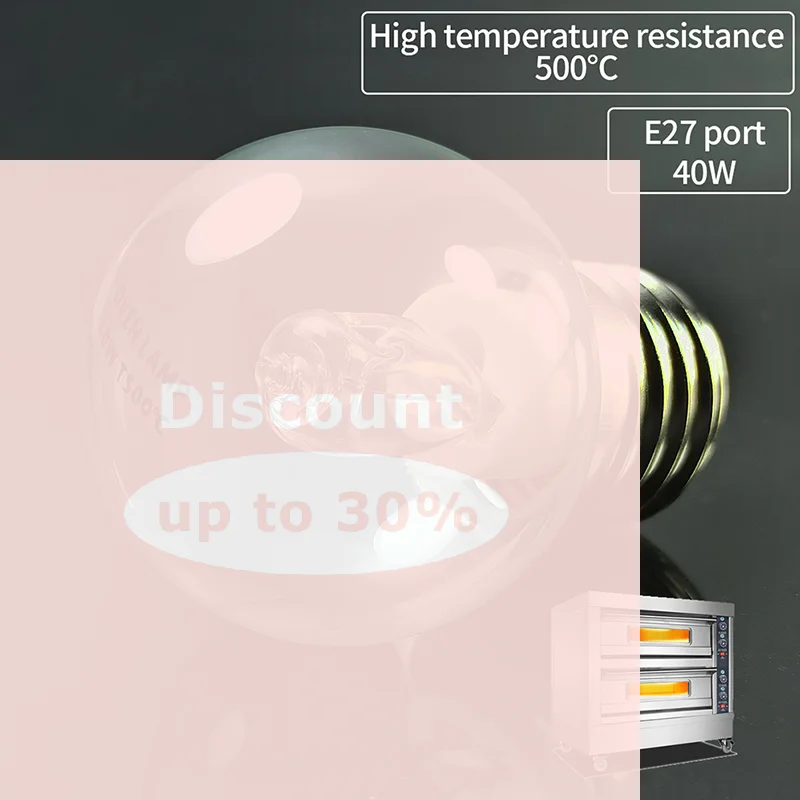 [1Pc E27 40W Oven Lamp Light Microwave Oven Bulbs 220v High Temperature Resistant 500 Degree For Display Cabinet Light Bulb]
