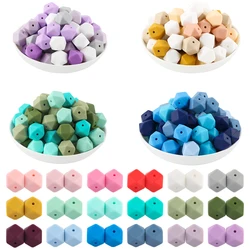 10pcs 14/17mm Hexagon silicone beadsFor Jewelry Making DIY Necklace Bracelet Keychain Accessories