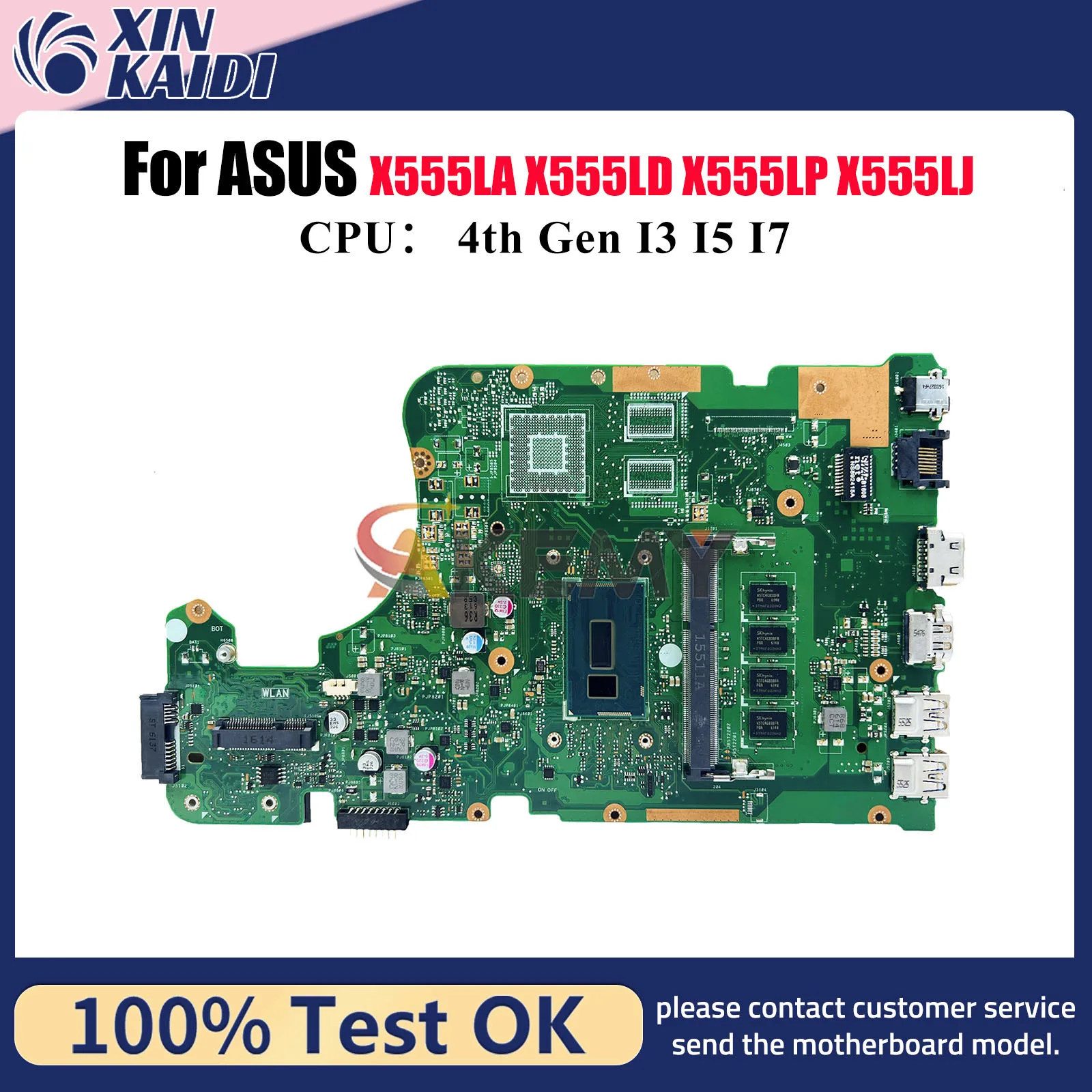

X555LA Laptop Motherboard For ASUS R557L W519L DX992L R556L X555LP VM590L X555LD FL5800L VM510L FL5600L Mainboard I3 I5 I7 CPU
