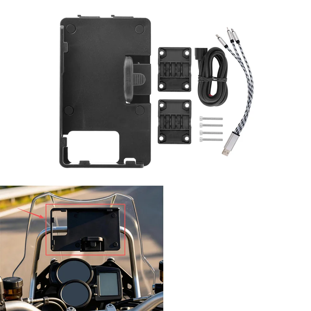 

Motorcycle Navigation Phone Mount Charging Support Bracket For BMW F 700 800 GS R 1200 GS Honda CRF1000L Africa Twin 2016