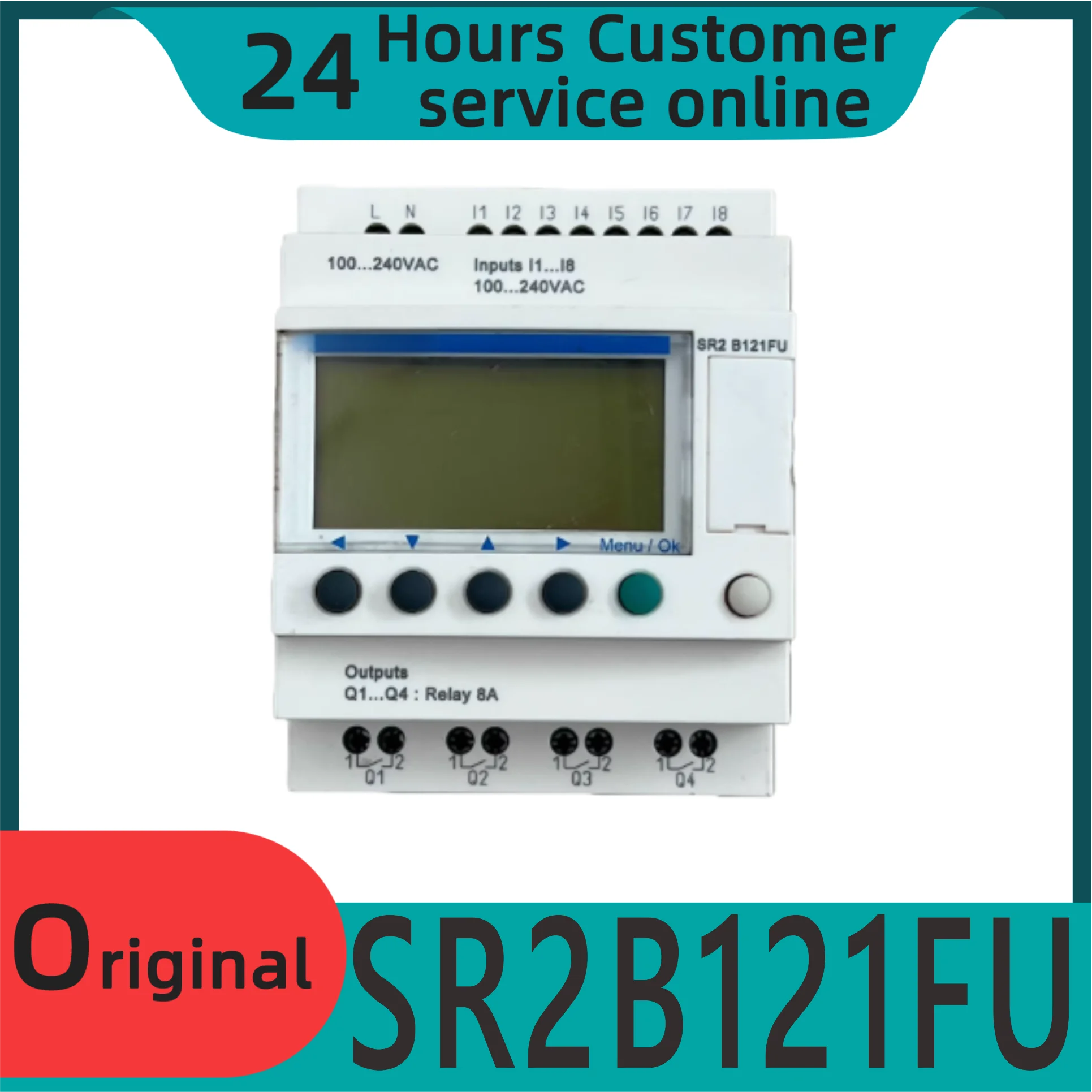 Sr2b121fu Compact Intelligent Relay -12 I O -100.240 V Ac - Clock - Display Screen