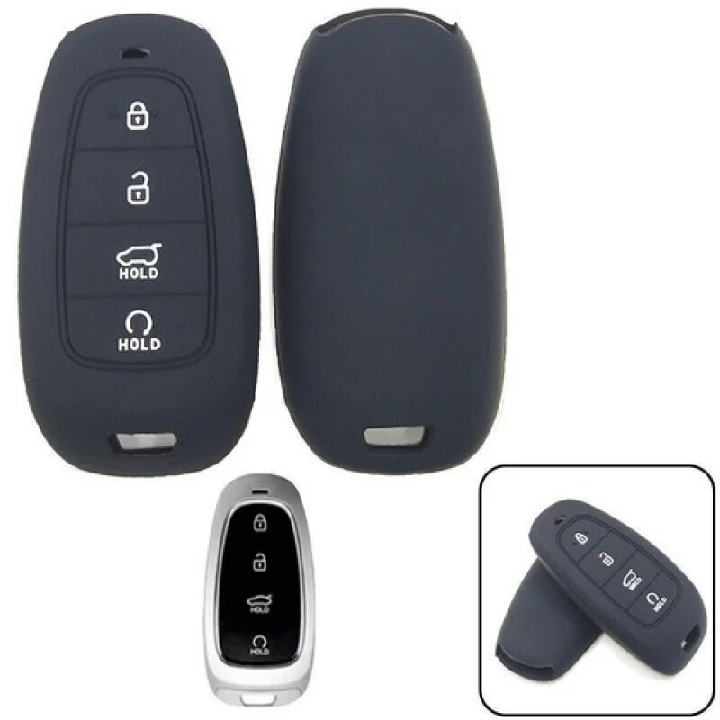 

A+ Silicone Car Key Fob Case Cover Bag For Hyundai Sonata Santa Fe Tucson 2020-2022