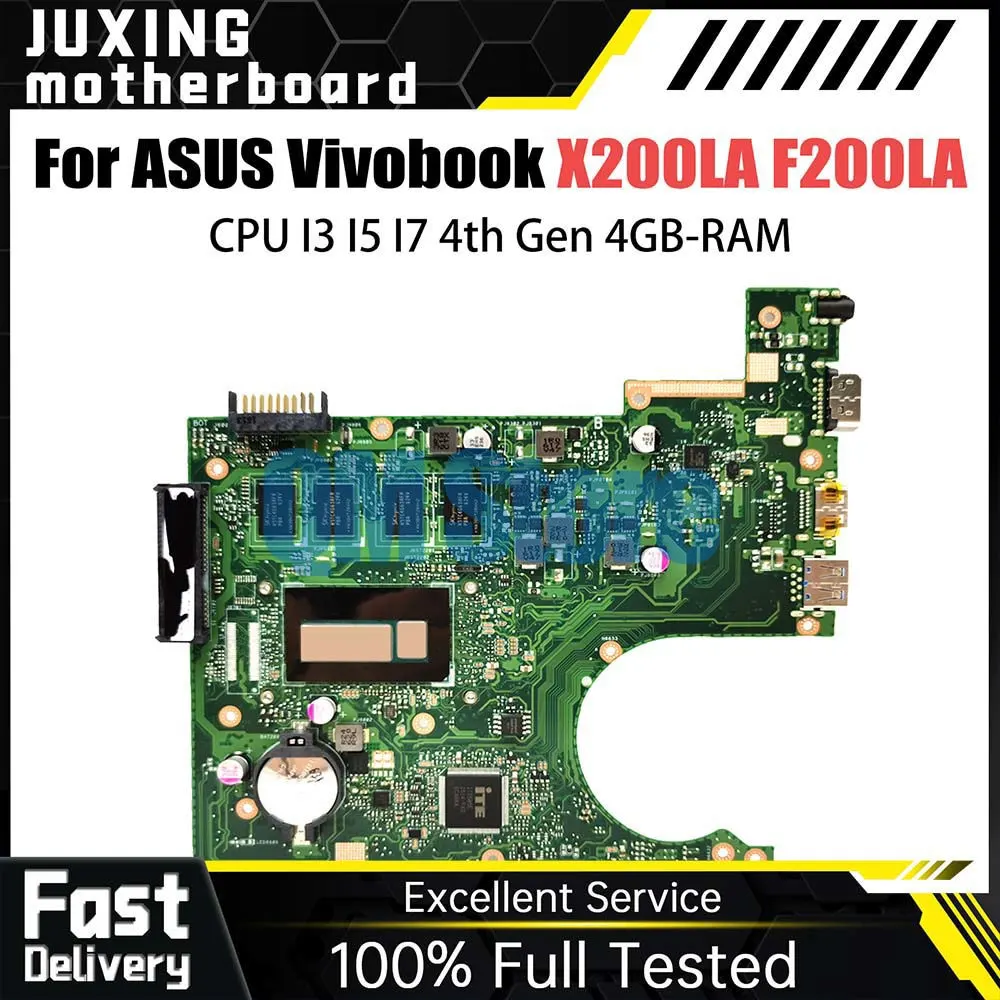 

X200LA Mainboard For ASUS Vivobook F F200LA X200L F200L Laptop Motherboard CPU I3 I5 I7 4th Gen 4GB-RAM LVDS OR EDP