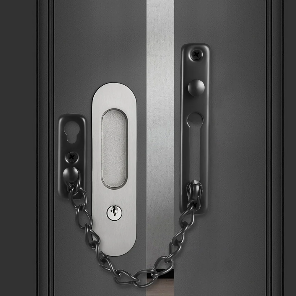 2 قطعة سلاسل أمان للباب من الفولاذ المقاوم للصدأ شديدة التحمل قفل مضاد للسرقة للأبواب الأمامية والنوافذ أجهزة أمان باب الأمان الداخلي #5