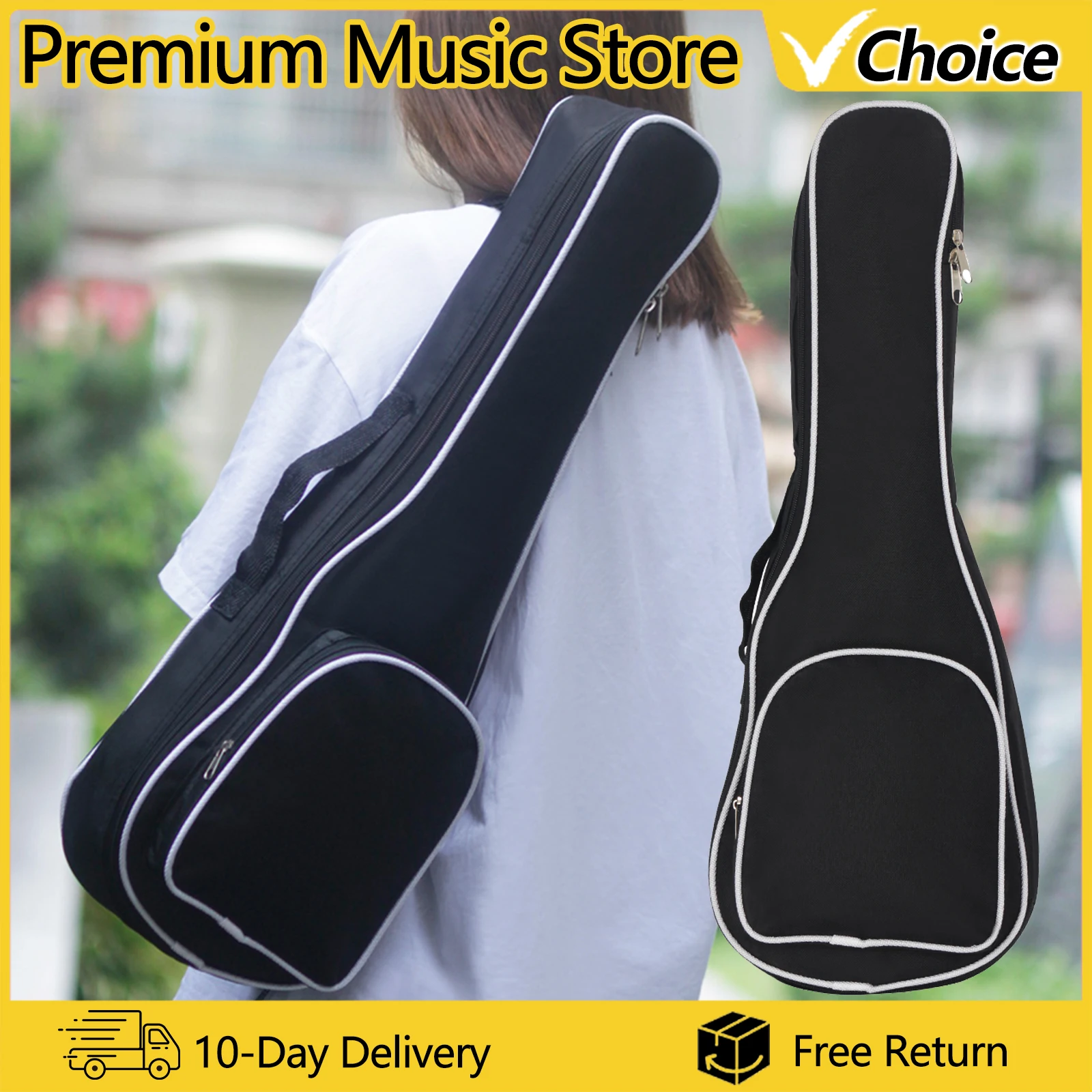 IRIN 23-Zoll-Ukulele-Tasche, kleine Gitarre, universell gepolstert, wasserdicht, Taschengitarrenkoffer, verdickte Aufbewahrung, Oxford-Stoff-Rucksack