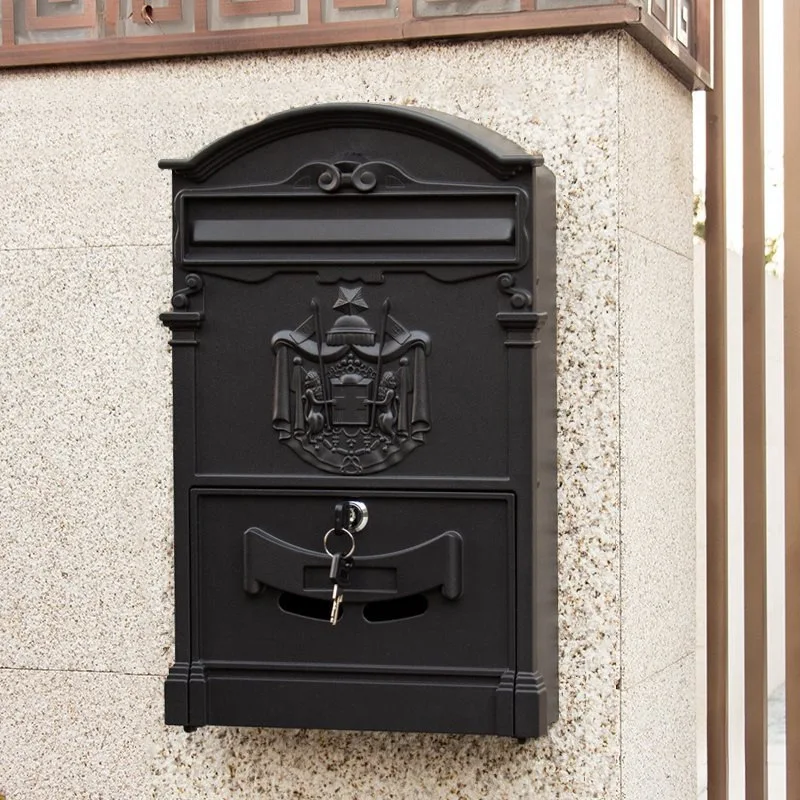 HYS cast aluminum mailbox door mailbox photography props household suggestion box mailbox outdoor stainless steel parts