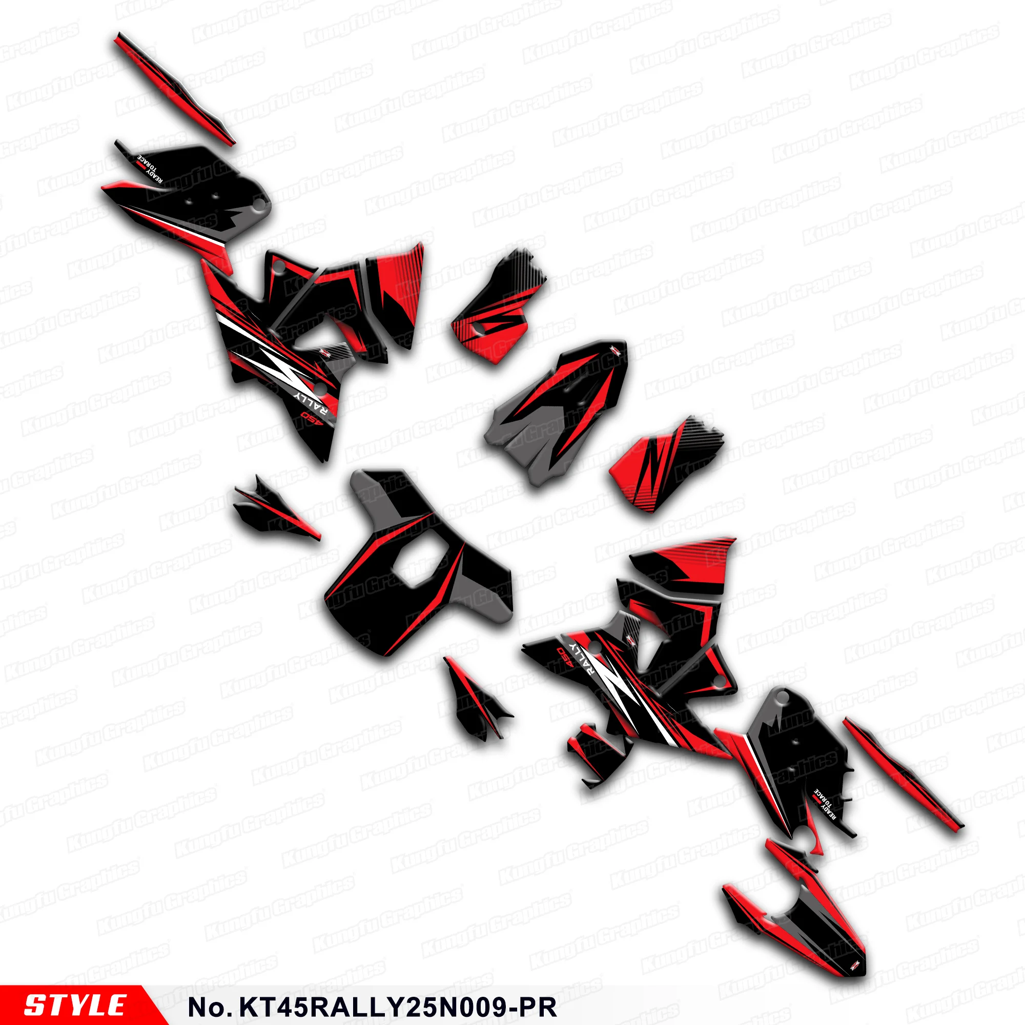

JY RACING Индивидуальный графический комплект, устойчивый к ультрафиолетовому излучению винил для KTM и Husqvarna 450 RALLY 2025 года, протектор, KT45RALLY25N009-PR