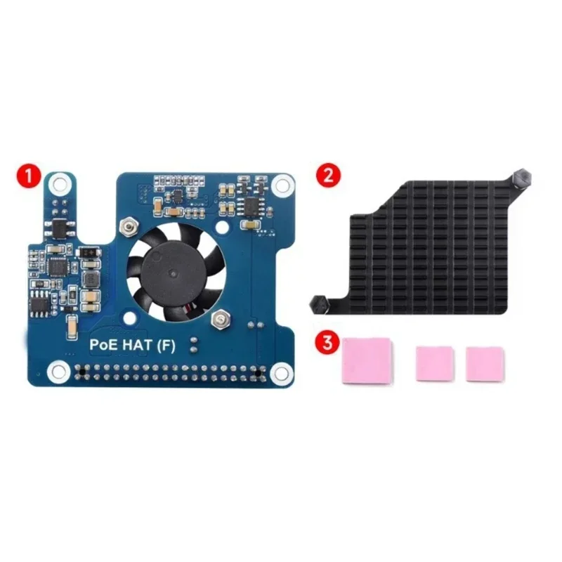 Modul Papan Ekspansi Catu Daya Poe Ethernet Poe dengan Dukungan Kipas 802.3AF untuk RPI 5