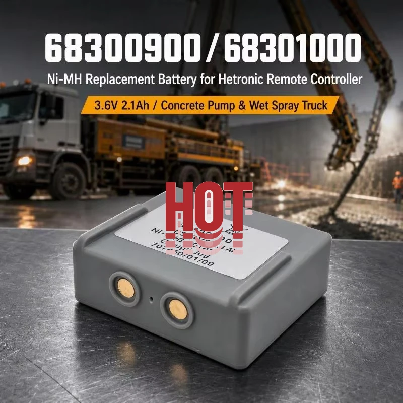 68300900 68301000 Ni-MH Replacement Battery Pack for Hetronic Concrete Pump Truck Koda Wet Spray Machine Remote Controller