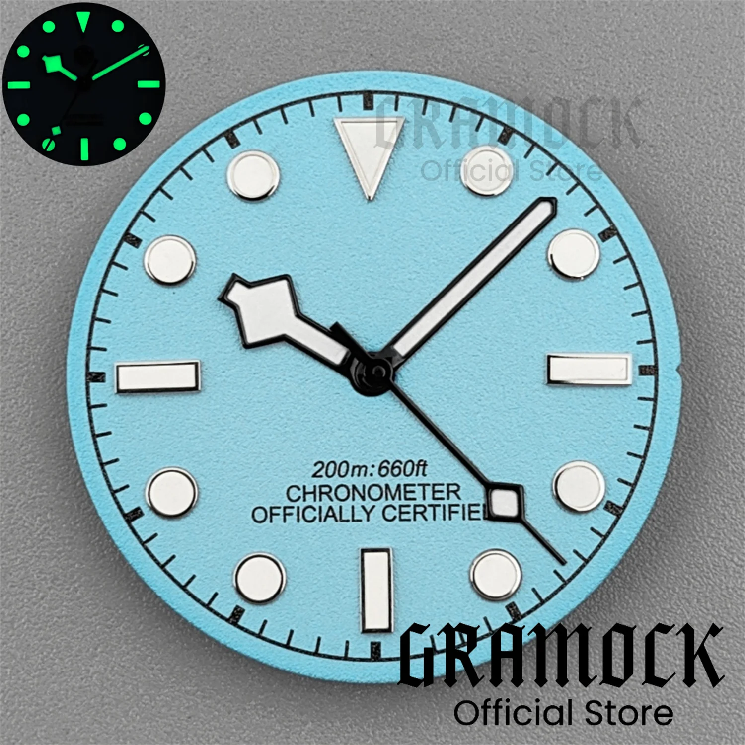 GRAMOCK Mod ساعة أجزاء مضيئة 29 مللي متر ساعة معقمة الطلب اليد مجموعة بحيرة الأزرق الأخضر النبيذ الأحمر لحركة NH34 NH35 ETA2824 PT5000 #5