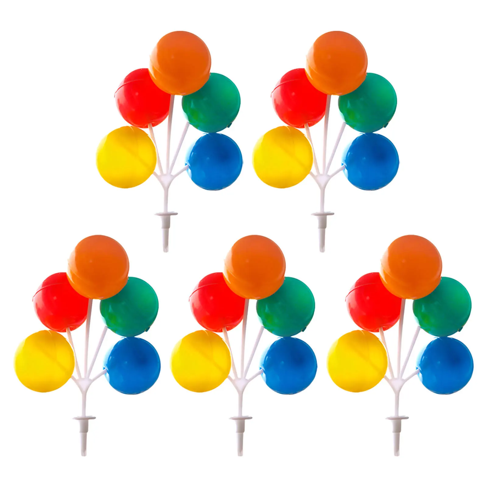 

5Pcs Plastic Balloon Cake Picks Colorful Topper for Birthday Dessert Ice Cream Decorations Plastic Balloon Cake Pick