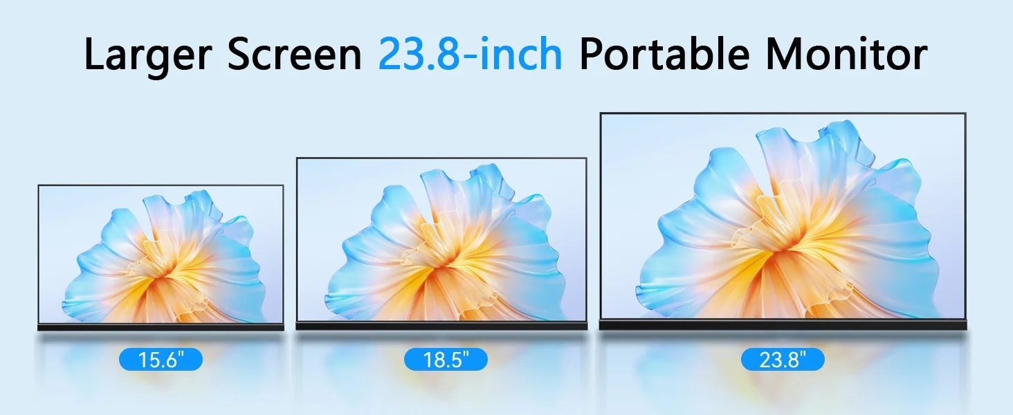 UPERFECT 24 Zoll 120 Hz tragbarer Gaming-Monitor FHD 180 ° Einstellbares großes Laptop-Display, externer zweiter Bildschirm für PC-Telefon, Steamdeck – Detail 3
