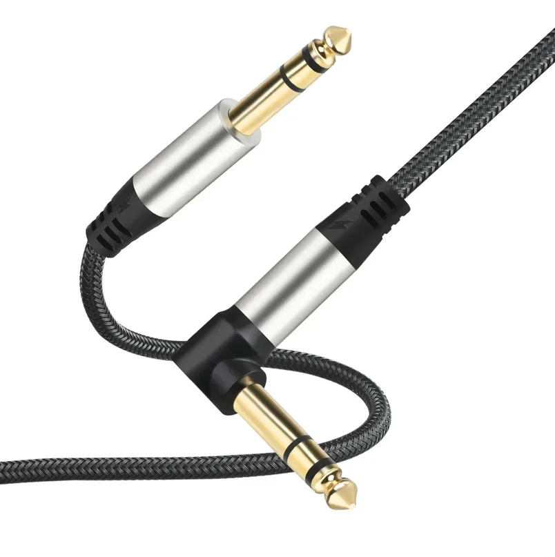Gold-Plated 6.35 MM to 6.35 MM Instrument Cable 6.35mm 1/4' Male TRS to 6.35mm 1/4' Male TRS Balanced Stereo Audio Cable