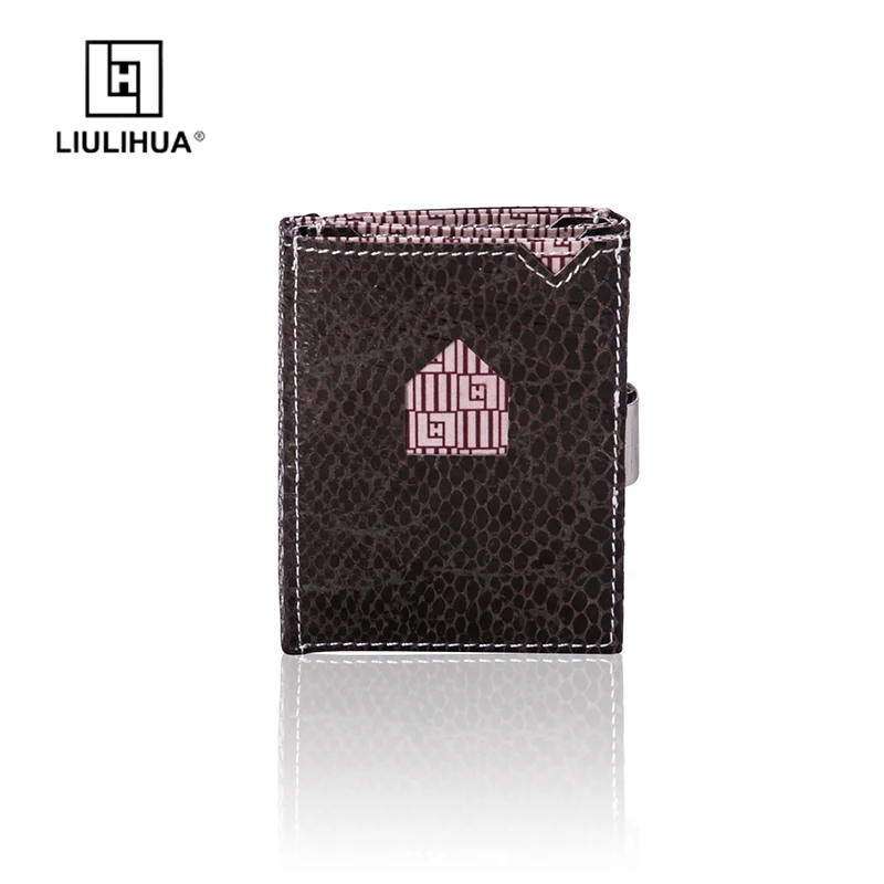 LLH Mini vertical small wallet short fashion creative ultra thin RFID card bag young men and women business bank card holder