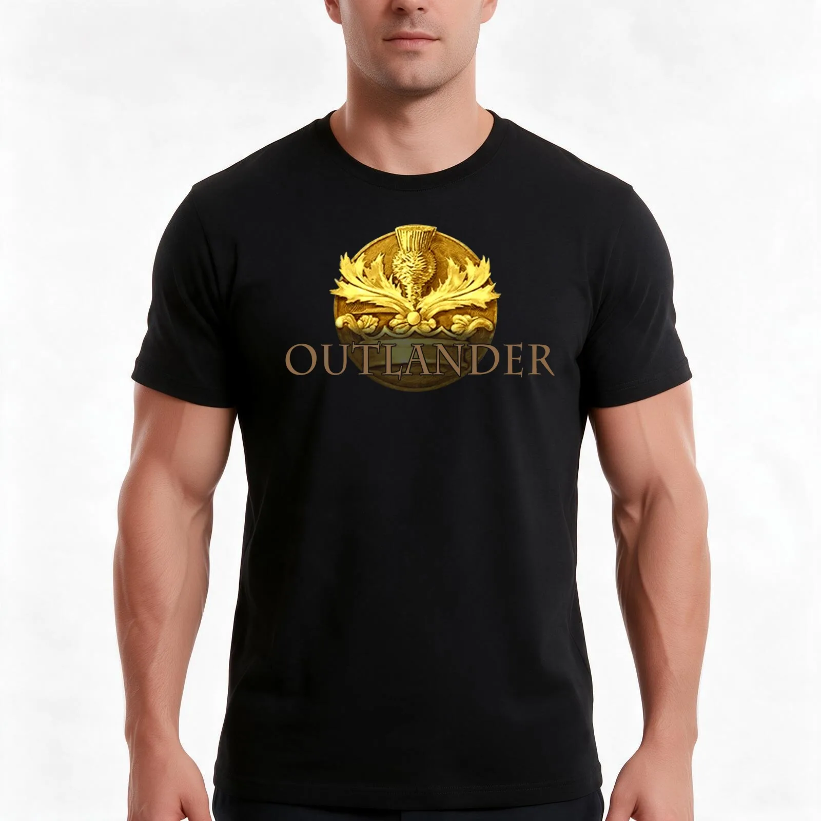 Outlander T-Shirt Summer Casual Cotton Tee Oversized Streetwear Tops Vintage Graphic Print Loose Fit Short Sleeve