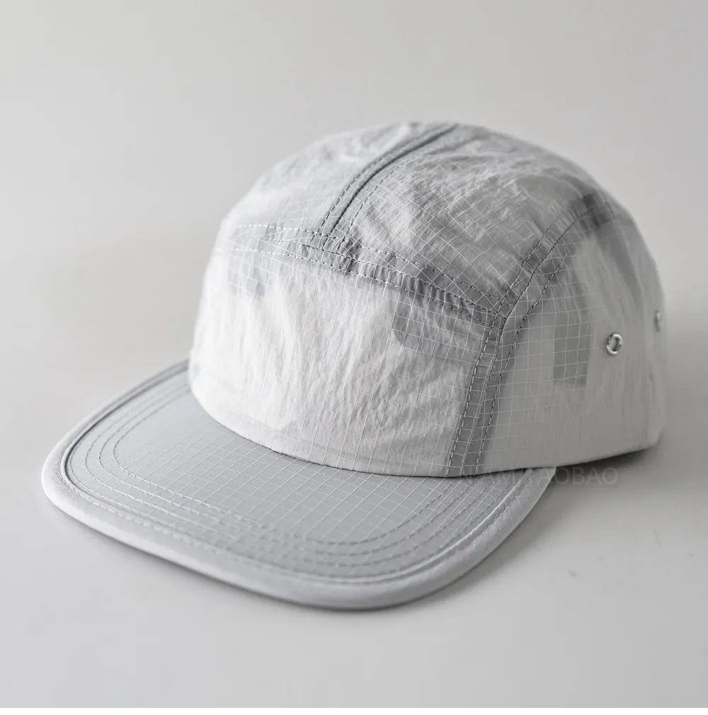 Solid Color Quick-drying Plaid Hemming Sun Flat-brimmed Hat Men Women Running Sports Breathable Sunshade Ultra-thin Baseball Cap